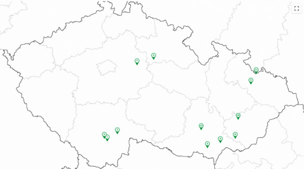 Mapa 3: Místa nálezu uhynulých volně žijících ptáků pozitivně vyšetřených na HPAI v roce 2024