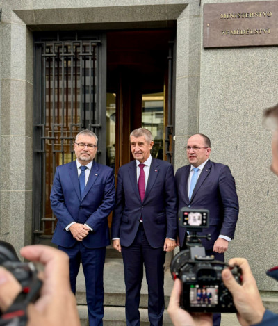 Uvedení ministra Martina Šebestyána do funkce premiérem Andrejem Babišem a převzetí úřadu od dosavadního mistra Marka Výborného. Foto archiv MZe